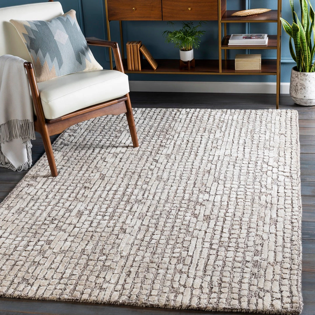 SURYA MONTEZ WOOL + VISCOSE RUG: KHAKI 2 SURYA MONTEZ WOOL + VISCOSE RUG: KHAKI