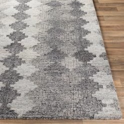 SURYA MONTY WOOL + VISCOSE RUG: CHARCOAL