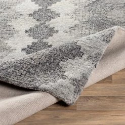 SURYA MONTY WOOL + VISCOSE RUG: CHARCOAL