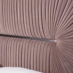VIG Furniture MOON STONE PLEATED VELVET BED
