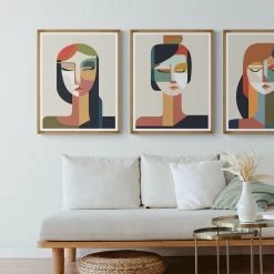 L ART "MULTIFACETED I" GLASS FRAMED ART 8 L ART