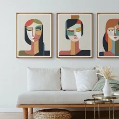 L ART "MULTIFACETED II" GLASS FRAMED ART