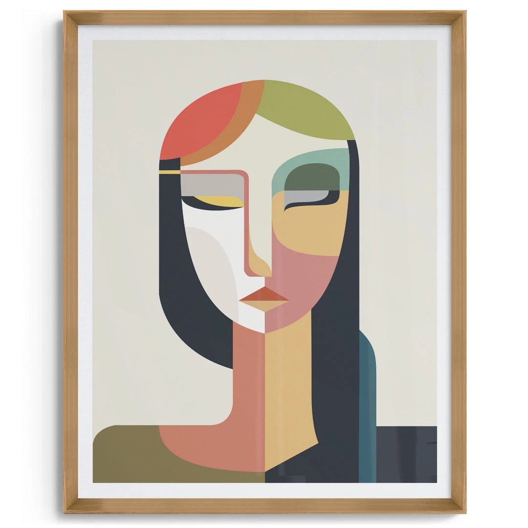 L ART "MULTIFACETED I" GLASS FRAMED ART 1 L ART "MULTIFACETED I" GLASS FRAMED ART