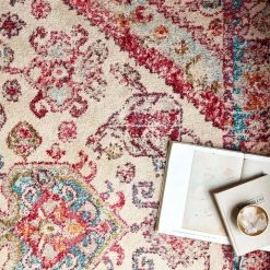 LOLOI NATALYA RUG: PLUM, AQUA MULTI