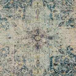 LOLOI NAJMA RUG: AQUA, IVORY