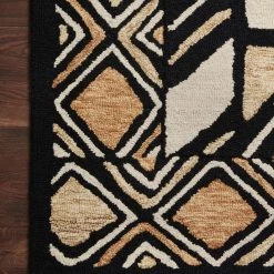 LOLOI NALA HAND-TUFTED WOOL RUG: BLACK, CAMEL