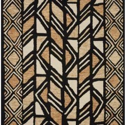 LOLOI NALA HAND-TUFTED WOOL RUG: BLACK, CAMEL