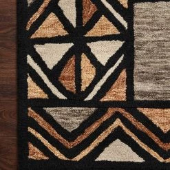 LOLOI NALA HAND-TUFTED WOOL RUG: RUST, BLACK
