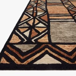 LOLOI NALA HAND-TUFTED WOOL RUG: RUST, BLACK