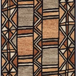 LOLOI NALA HAND-TUFTED WOOL RUG: RUST, BLACK