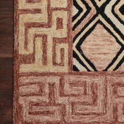 LOLOI NALA HAND-TUFTED WOOL RUG: TERRACOTTA, BLACK