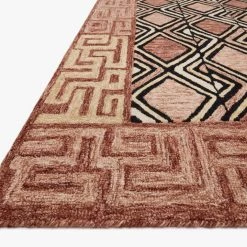 LOLOI NALA HAND-TUFTED WOOL RUG: TERRACOTTA, BLACK
