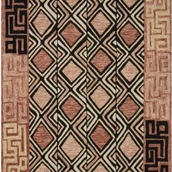 LOLOI NALA HAND-TUFTED WOOL RUG: TERRACOTTA, BLACK