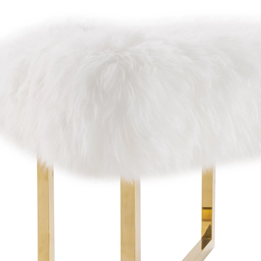 TOV Living Room NAOMI SHEEPSKIN BENCH 3 TOV Living Room NAOMI SHEEPSKIN BENCH
