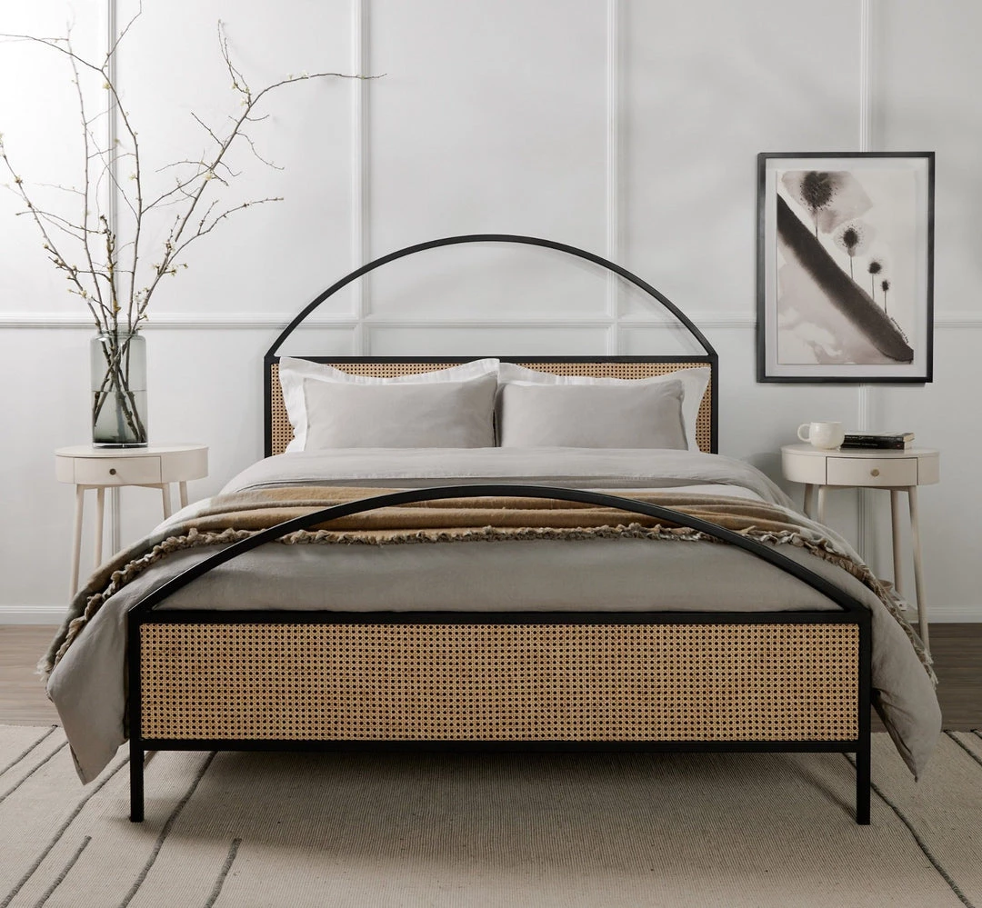 FOUR HANDS NATALIA ARCHED CANE PANEL BED Furniture 4 FOUR HANDS NATALIA ARCHED CANE PANEL BED Furniture
