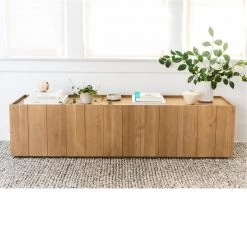 MOES NATURAL OAK PLANK MEDIA CABINET