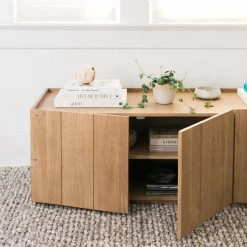 MOES NATURAL OAK PLANK MEDIA CABINET