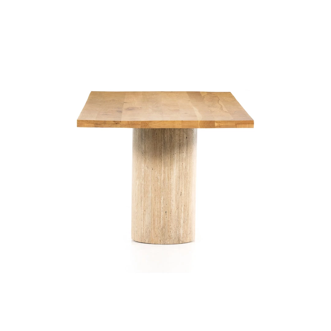 FOUR HANDS Furniture NATURAL OAK + TRAVERTINE DINING TABLE 4 FOUR HANDS Furniture NATURAL OAK + TRAVERTINE DINING TABLE