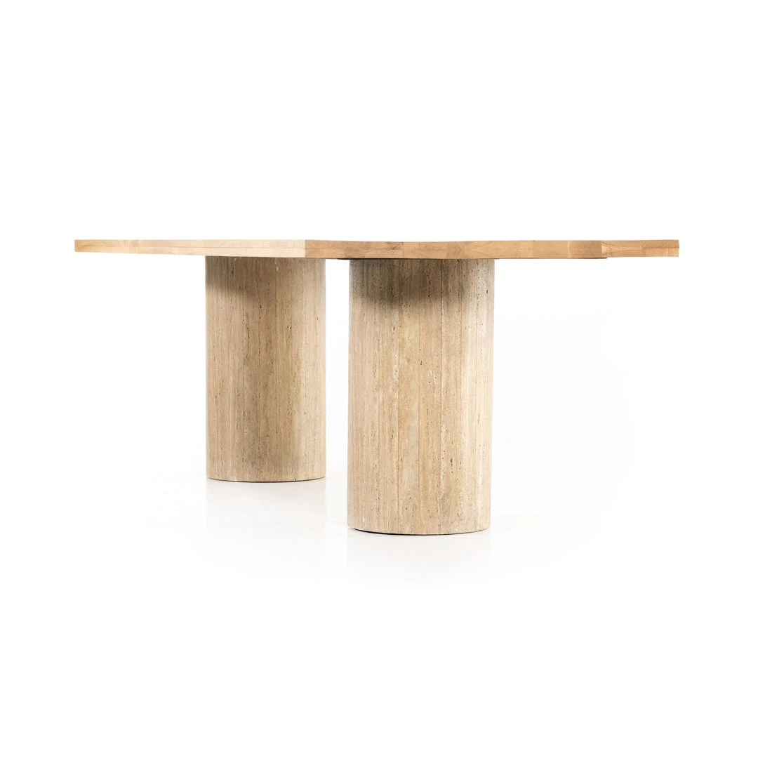 FOUR HANDS Furniture NATURAL OAK + TRAVERTINE DINING TABLE 5 FOUR HANDS Furniture NATURAL OAK + TRAVERTINE DINING TABLE