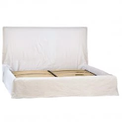 DOVETAIL NATURAL WHITE LINEN SLIPCOVER BED