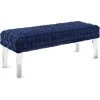 TOV SQUARE TUFT NAVY VELVET + ACRYLIC BENCH