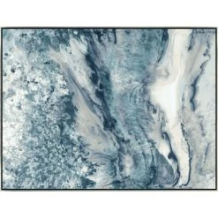L ART "NEUTRAL LAYERS II" METALLIC SILVER EMBELLISHED CANVAS ART Wall Art