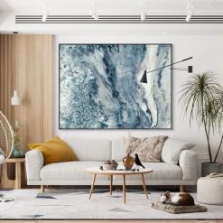 L ART "NEUTRAL LAYERS II" METALLIC SILVER EMBELLISHED CANVAS ART Wall Art