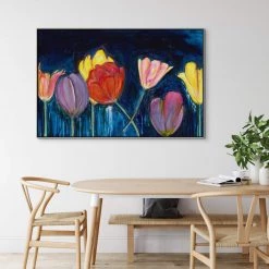 L ART "NIGHT BLOOMERS" CANVAS ART Wall Art