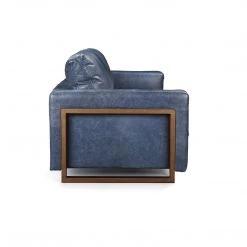 MOES Furniture NIKOLY LEATHER SOFA: MIDNIGHT BLUE