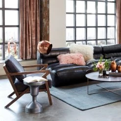 MOES NIMBUS BLACK LEATHER ARM CHAIR