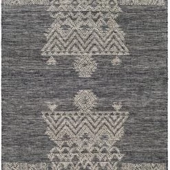 SURYA NITIN HAND-WOVEN WOOL FLAT RUG: GRAPHITE