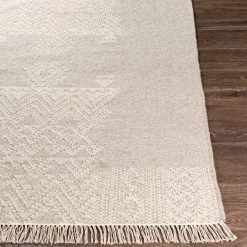 SURYA NITIN HAND-WOVEN WOOL FLAT RUG: STONE