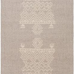 SURYA NITIN HAND-WOVEN WOOL FLAT RUG: STONE