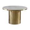 TOV 4' ROUND NOIR MARBLE TOP PEDESTAL DINING TABLE Kitchen + Dining