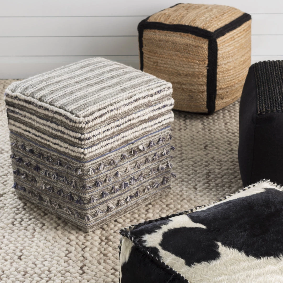 SURYA NORDIC CUBE OTTOMAN: GRAY, DENIM 3 SURYA NORDIC CUBE OTTOMAN: GRAY, DENIM