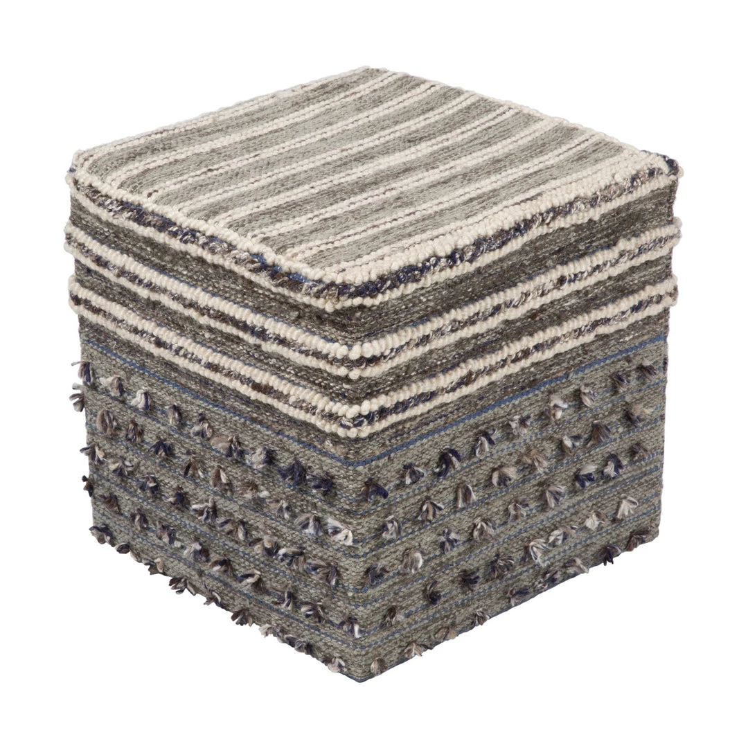 SURYA NORDIC CUBE OTTOMAN: GRAY, DENIM 1 SURYA NORDIC CUBE OTTOMAN: GRAY, DENIM