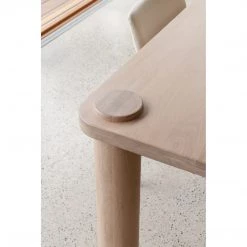 MOES NORDIC WHITE OAK POST DINING TABLE