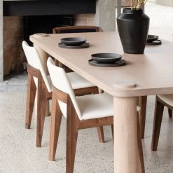 MOES NORDIC WHITE OAK POST DINING TABLE