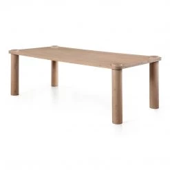 MOES NORDIC WHITE OAK POST DINING TABLE