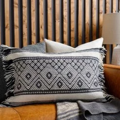 SURYA Pillows + Decor NORTHBOUND 02 BLACK+NATURAL LUMBAR PILLOW