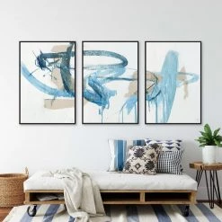 L ART "NOTHING TO EXPLAIN" CANVAS ART TRIPTYCH