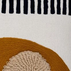 SURYA NOVA COTTON EMBROIDERED PILLOW: MUSTARD, NAVY