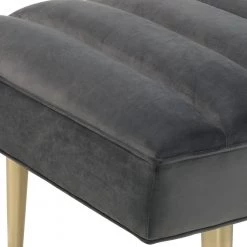 TOV Living Room NOVA GREY VELVET BENCH