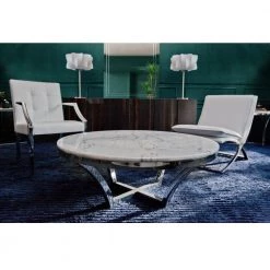 NUEVO AURORA POLISHED STEEL + MARBLE COFFEE TABLE 6 NUEVO AURORA POLISHED STEEL + MARBLE COFFEE TABLE