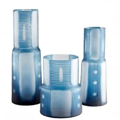 CYAN OLMSTED BLUE GLASS VASES Pillows + Decor
