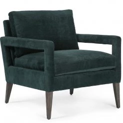 FOUR HANDS Furniture OLSON EMERALD WORN VELVET ARM CHAIR