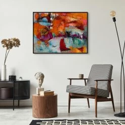 L ART "ON A RED SHELF" CANVAS ART