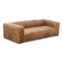 MOES Furniture OPEN ROAD VINTAGE BROWN LEATHER SOFA