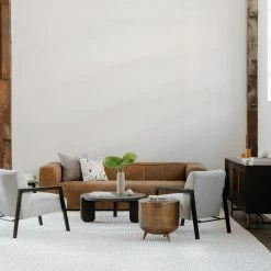 MOES Furniture OPEN ROAD VINTAGE BROWN LEATHER SOFA