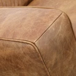 MOES Furniture OPEN ROAD VINTAGE BROWN LEATHER SOFA
